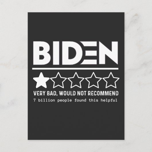 Biden Zeer slecht zou T-Shirt niet aanbevelen Feestdagenkaart (Voorkant)