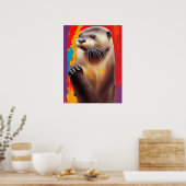 Bidende Otter Kunst Poster - Aanpasbare Print (Keuken)