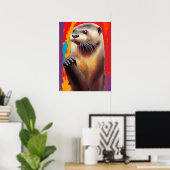 Bidende Otter Kunst Poster - Aanpasbare Print (Thuiskantoor)