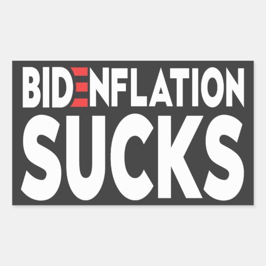 BIDENFLATIE SUCKS Anti Joe Biden Inflation Rechthoekige Sticker (Voorkant)