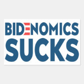 Bidenomics is waardeloos rechthoekige sticker (Voorkant)