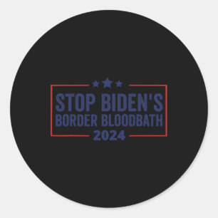 Biden's Border Bloodbath Gezegde Trump Mannen Vrou Ronde Sticker