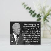 Biden's Quotes on Trump's Poetin Relatie Briefkaart (Staand voorkant)