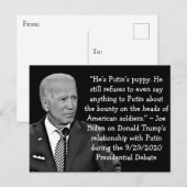 Biden's Quotes on Trump's Poetin Relatie Briefkaart (Voorkant / Achterkant)