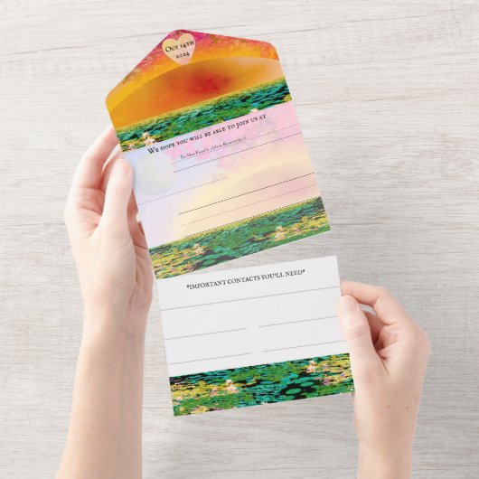 BIDMANTEL IN DE ZONSONDERGANG ALL IN ONE UITNODIGING (Afscheurbaar)