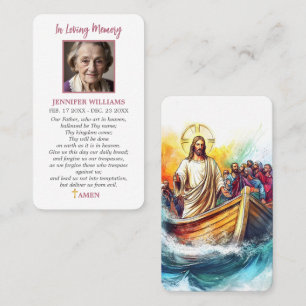 Bidskaart Jezus kalmerende storm Christelijk Visitekaartje