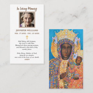 Bidskaart Onze Lieve Vrouw Icoon Zwarte Madonna Cz Visitekaartje