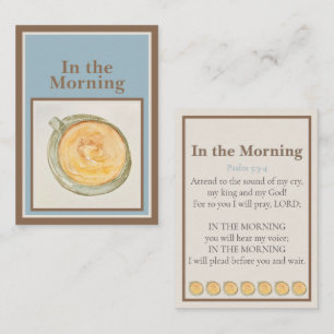 Bidskaart: 's Morgens — Psalm 5:3-4 Notitiekaartje