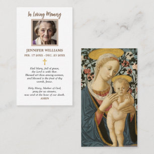 Bidskaarten I Madonna en Kind Heilige Moeder Maria Visitekaartje