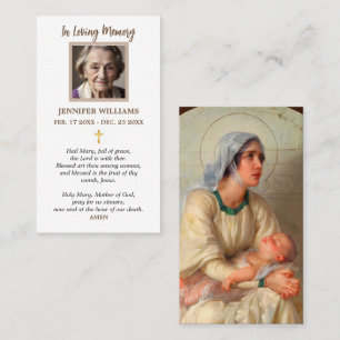 Bidskaarten Onze Lieve Vrouw van Genade Heilige Mo Visitekaartje