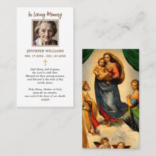 Bidskaarten Sixtijnse Madonna met engelen Rafaël Visitekaartje