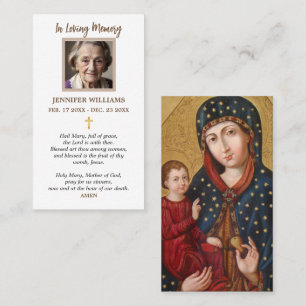 Bidsprenskaarten Traditionele Madonna en Kind Jezu Visitekaartje