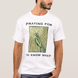 Bidsprinkhaan Bidt voor Je weet wel Grappige Insec T-shirt