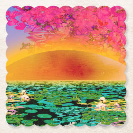 BIDSPRINKHAAN BIJ ZONSONDERGANG KARTONNEN ONDERZETTERS