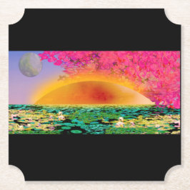 BIDSPRINKHAAN BIJ ZONSONDERGANG KARTONNEN ONDERZETTERS