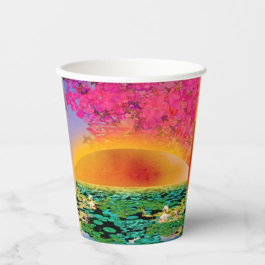 BIDSPRINKHAAN BIJ ZONSONDERGANG PAPIEREN BEKERS (Voorkant)