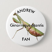 bidsprinkhaan, Ginormus Mantis Ronde Button 7,6 Cm (Voorkant)