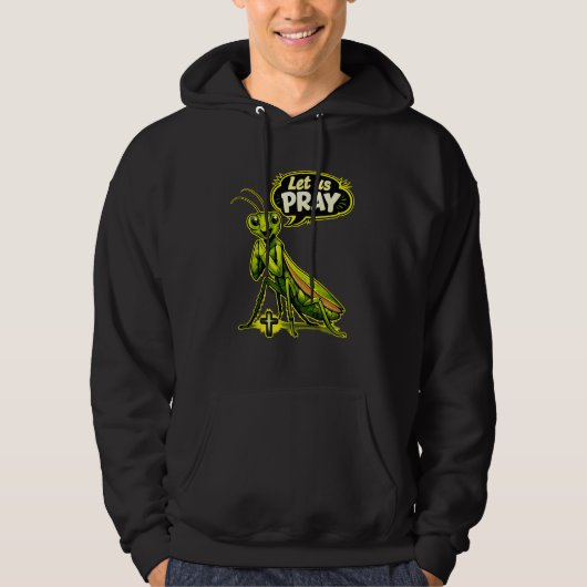 (Bidsprinkhaan insect) Laat ons BIDDEN - Christeli Hoodie (Voorkant)