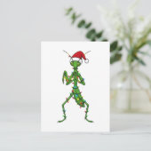 Bidsprinkhaan Kerstvakantie Insect Briefkaart (Staand voorkant)