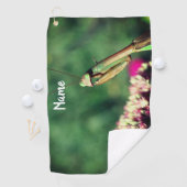 Bidsprinkhaan van dichtbij Gepersonaliseerd Golfhanddoek (Insitu)