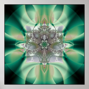 bidsprinkhaankreeft: etherische blauwdruk poster