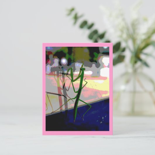 Bidsprinkhanen Briefkaart (Staand voorkant)