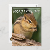 Bidt Elke Dag Chipmunk  Briefkaart (Voorkant / Achterkant)