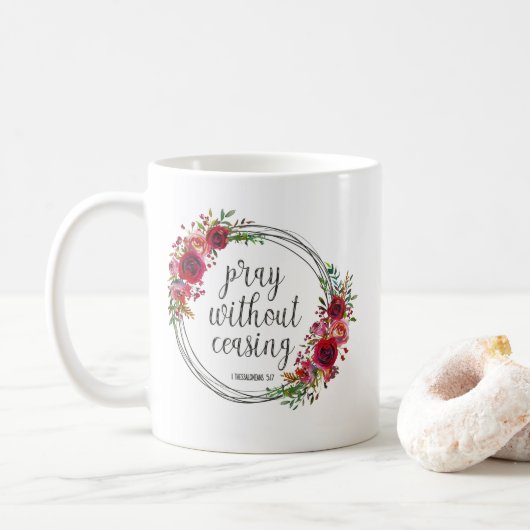 Bidt zonder ophouden koffiemok (Met donut)