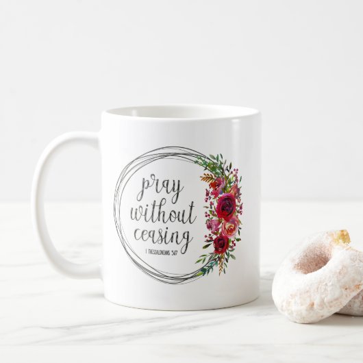 Bidt zonder ophouden koffiemok (Met donut)
