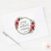Bidt zonder ophouden vierkante sticker (Envelop)