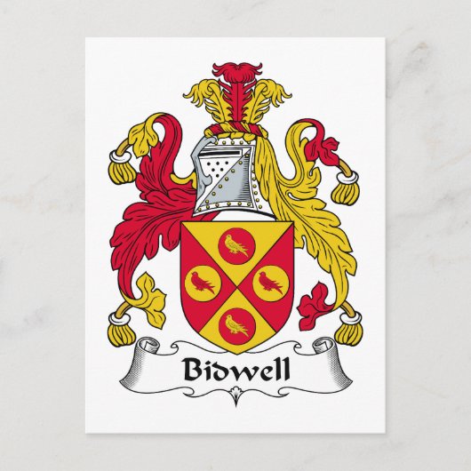 Bidwell Family Crest Briefkaart (Voorkant)