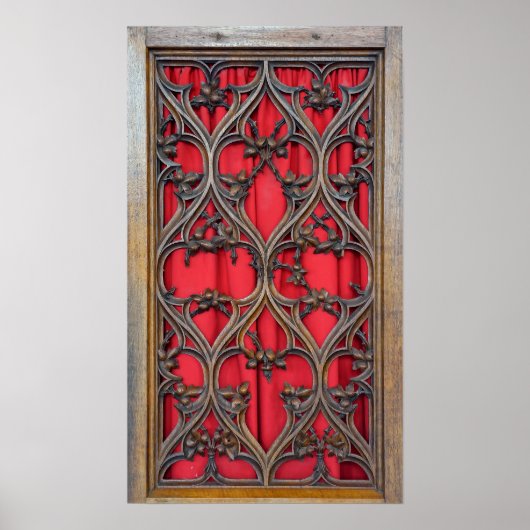 biechtstoel in een katholieke kerk poster (Voorkant)