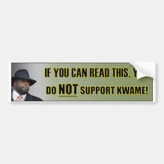 Bied geen ondersteuning voor Kwame Bumpersticker (Voorkant)