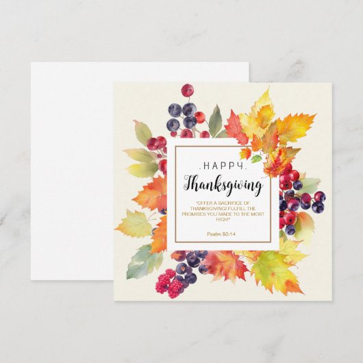 Bied het offer van de Thanksgiving Feestdagenkaart (Voorkant / Achterkant)