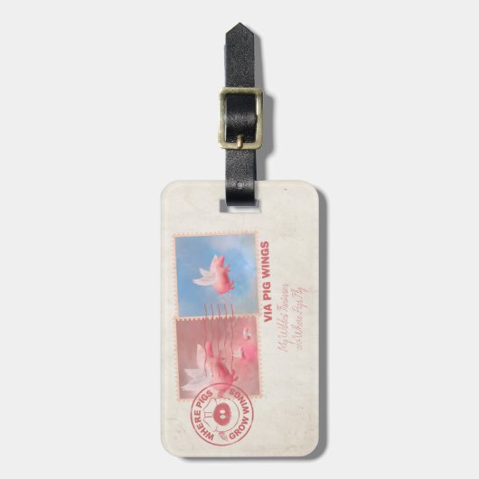 Bied je eigen Bagagelabel voor varkensposters (Voorkant verticaal)