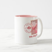 Bied je eigen speelbal aan tweetone koffie tweekleurige koffiemok (Voorkant rechts)