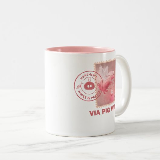 Bied je eigen speelbal aan tweetone koffie tweekleurige koffiemok (Voorkant rechts)