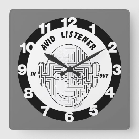 Bied Listener Vierkante Klok (Voorkant)