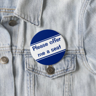 Bied me een stoel aan (blauw) ronde button 7,6 cm