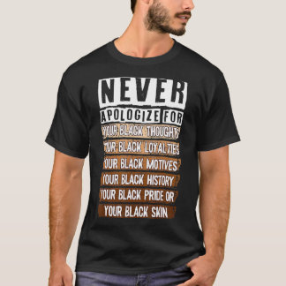 Bied nooit excuses aan voor de zwarte geschiedenis t-shirt