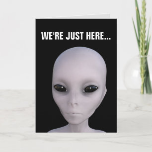 BIEDDAGKAARTEN VOOR MAN MET KLEINE GRAY VOOR ALIEN KAART