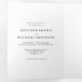 Bieden Formele Witte Schone Eenvoudig Drieluik Kaart (Binnenzijde eerst)