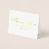 Bieden Foto Elegant Script Bedankt Noteer Gold Folie Kaarten (Voorkant)