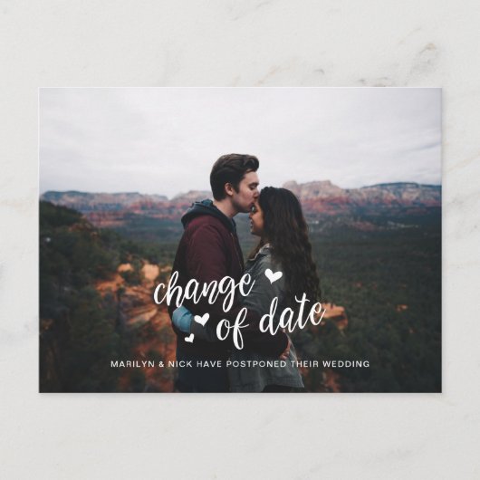 Bieden Foto uitstel, Cute Change of Date Briefkaart (Voorkant)