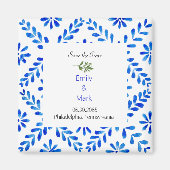 Bieden Magnet Mediterranean Blue op de datum. (Voorkant)