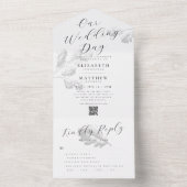 Bieden Moderne Eenvoudige Botanische QR-code All In One Uitnodiging (Binnen)