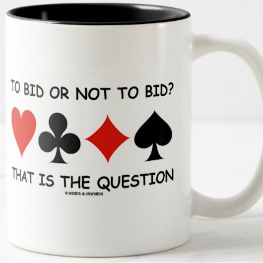 Bieden of niet bieden? Dat is de vragenbrug Koffiemok