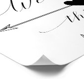 Bieden op deze manier Elegant Script Direction Sig Poster (Hoek)