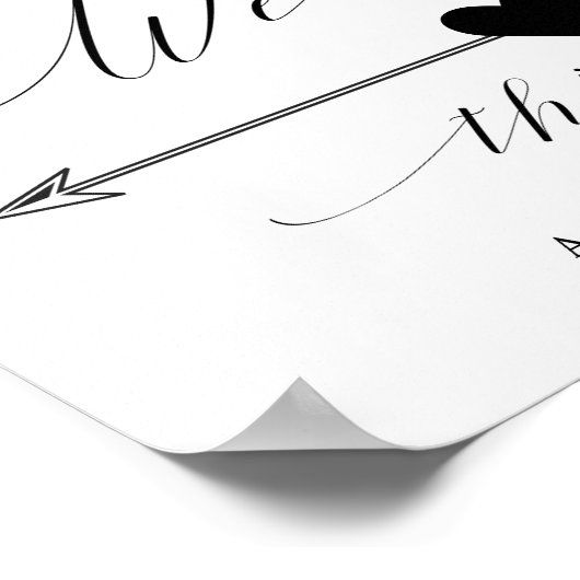 Bieden op deze manier Elegant Script Direction Sig Poster (Hoek)