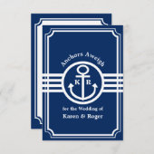Bieden op een boot - Anchors Aweigh RSVP Kaartje (Voorkant / Achterkant)